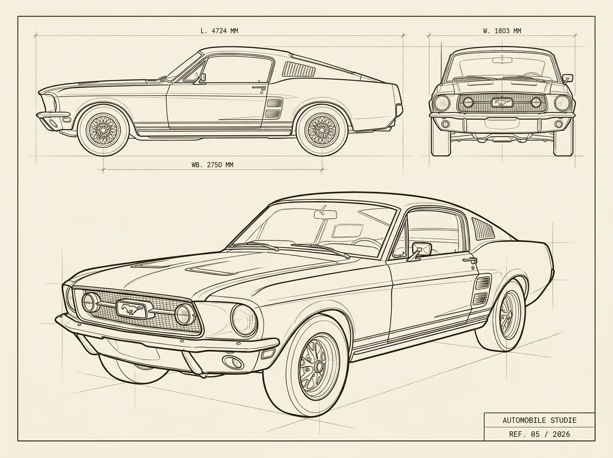 Ford Mustang Fastback '67 · Blueprint