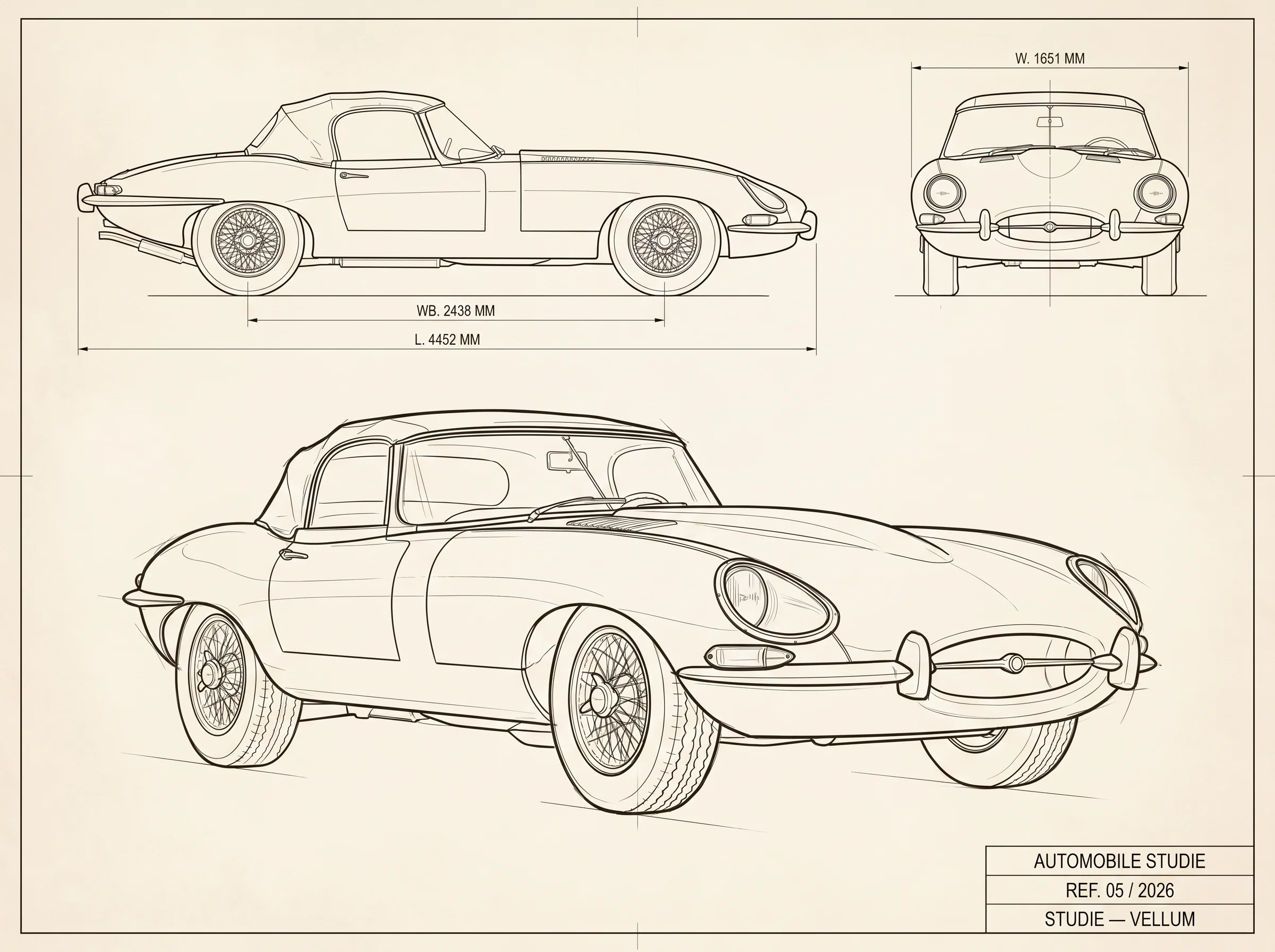 Jaguar E-Type Series 1 OTS · Blueprint
