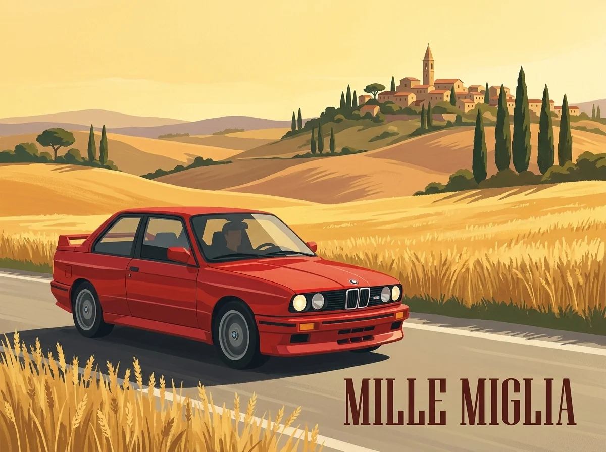 BMW M3 E30 · Vintage Poster